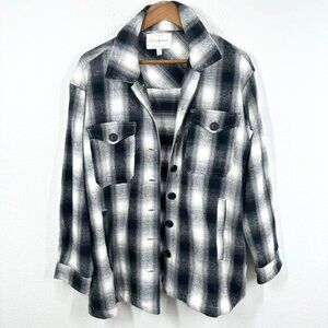 Lucky Brand Women's Size‎ Medium Oversized Black Grey White Thick Shacket Fall